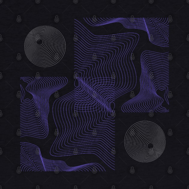 ABSTRACT WAVES LINES CIRCLES HYPNOSIS PURPLE by Cadaverous